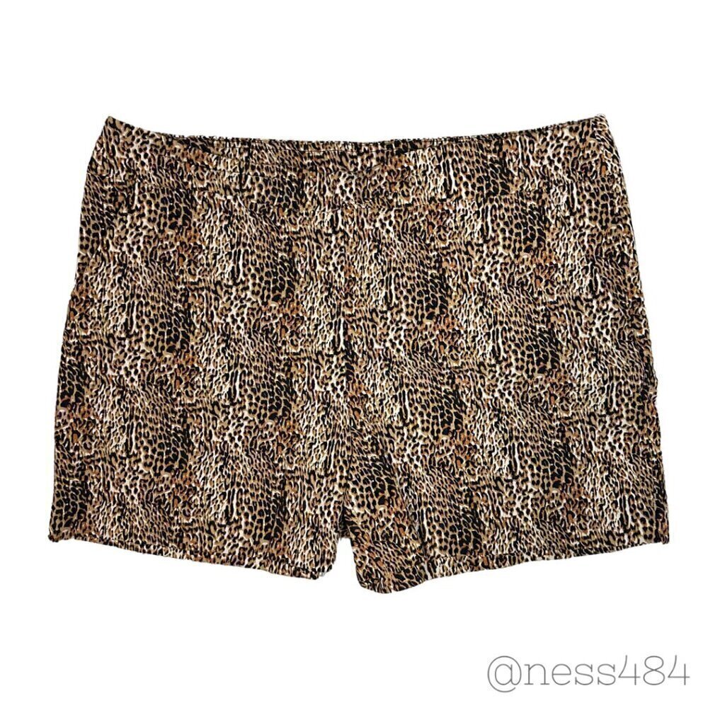 Time and Tru Leopard Print Women’s Shorts - Brown Black Tan